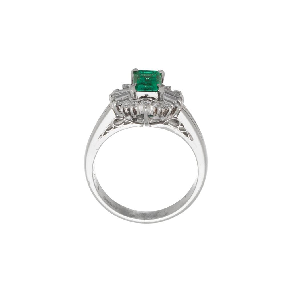 Platinum, 0.60ct Colombian Emerald and Diamond Ring