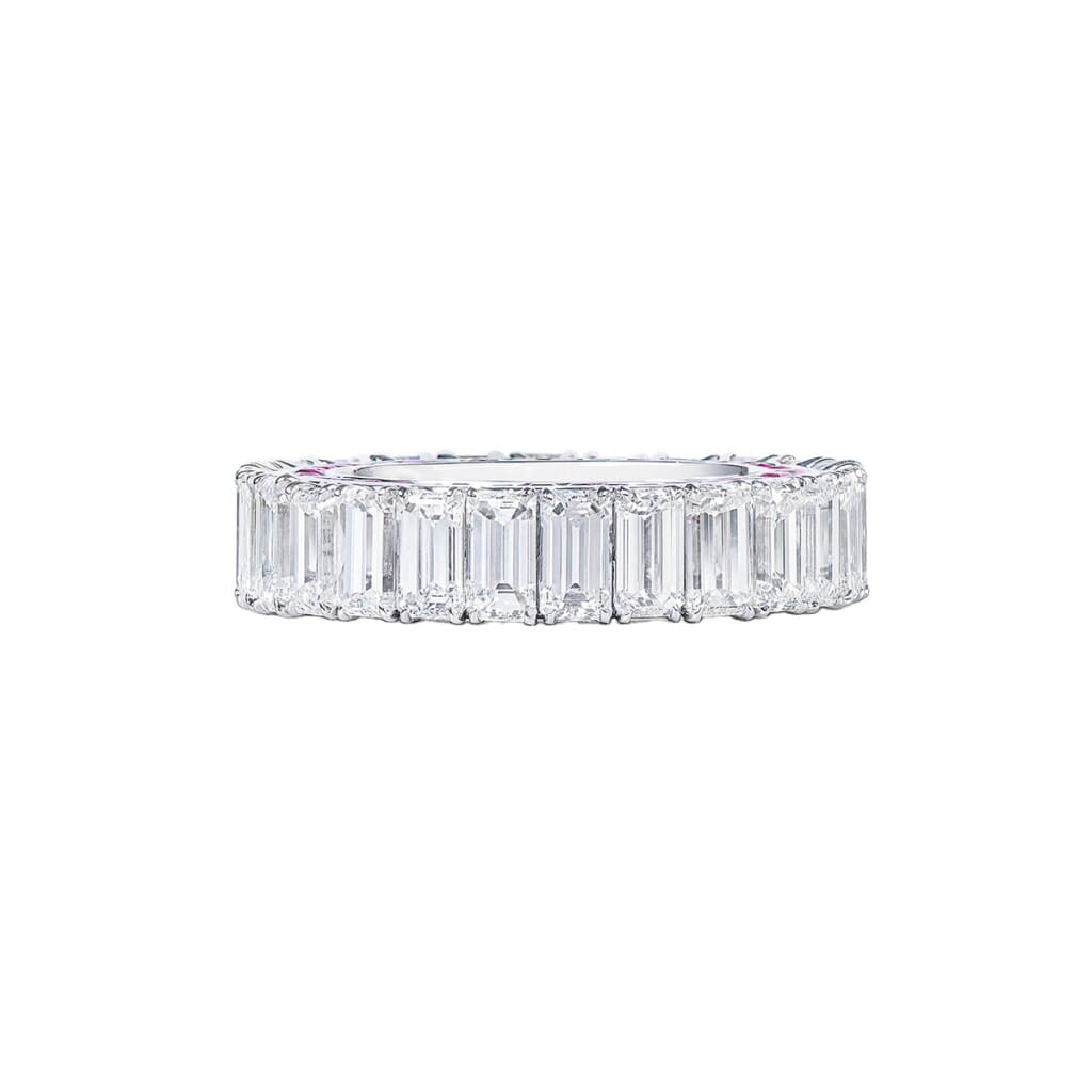 White Gold, 6.70ctw Diamond and Ruby Eternity Band Ring