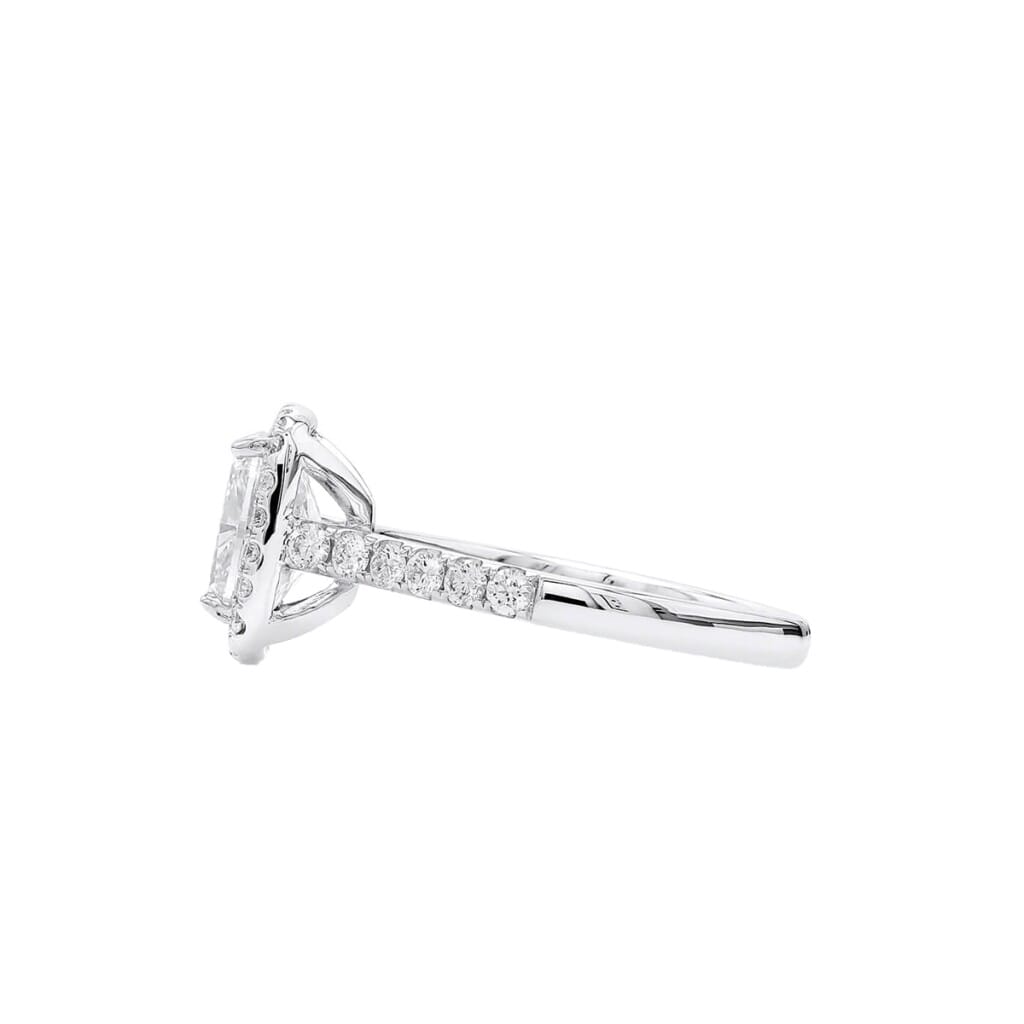 White Gold, 2.01ct Cushion Cut Diamond and Diamond Engagement Ring