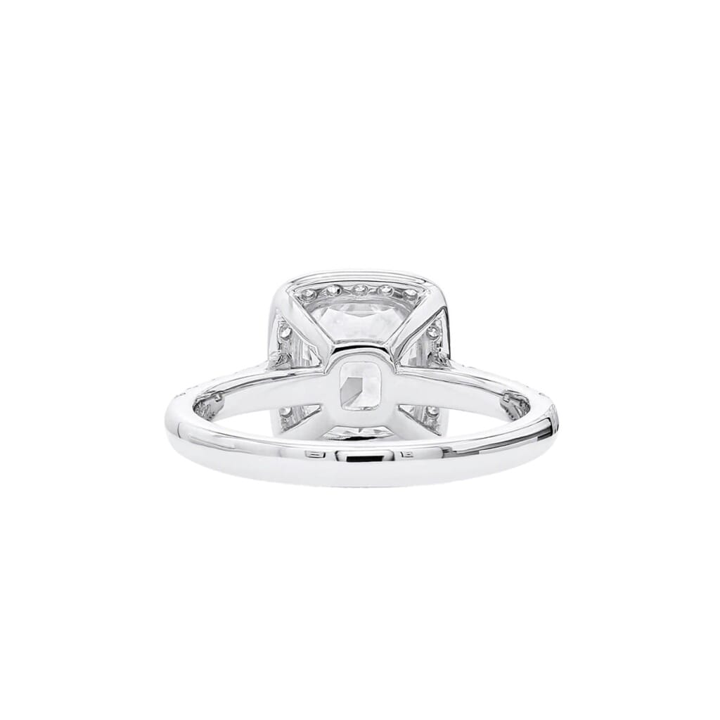 White Gold, 2.01ct Cushion Cut Diamond and Diamond Engagement Ring