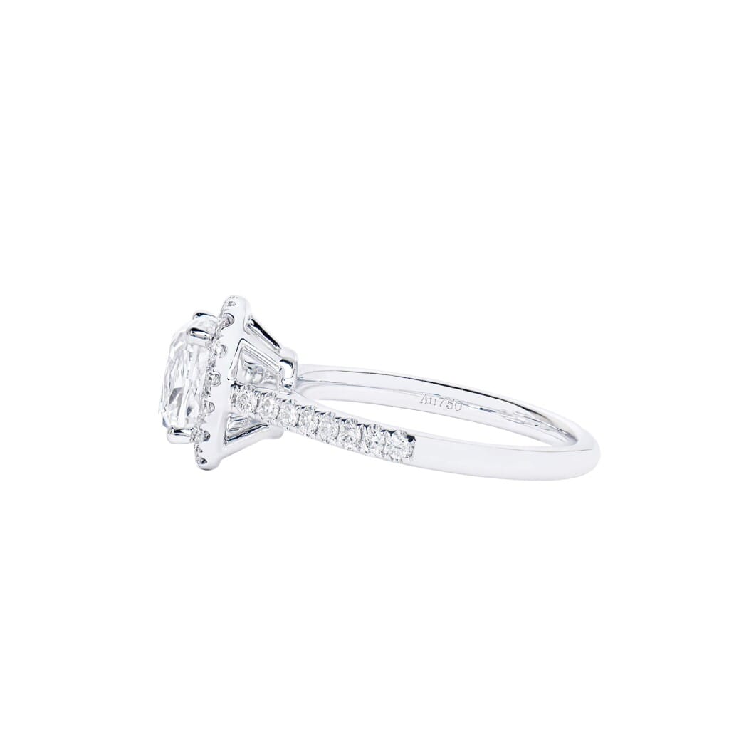 White Gold, 2.00ct Cushion Cut Diamond and Diamond Engagement Ring