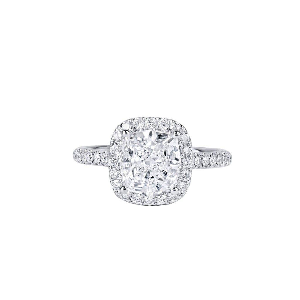 White Gold, 2.04ct Fancy Cut Diamond and Diamond Engagement Ring