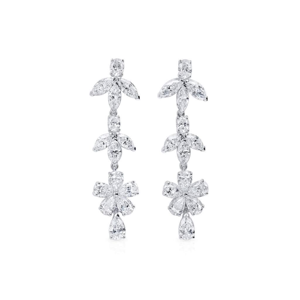 White Gold and 6.00ctw Diamond Drop Earrings