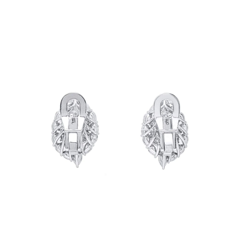 White Gold, 1.45ctw Burmese Pigeon's Blood Ruby and Diamond Earclips