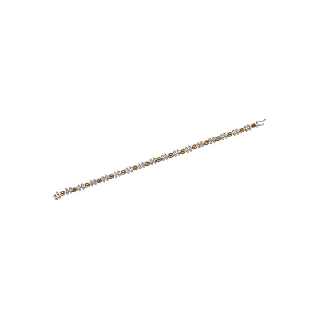 Gold, White Gold, Emerald and Diamond Tennis Bracelet
