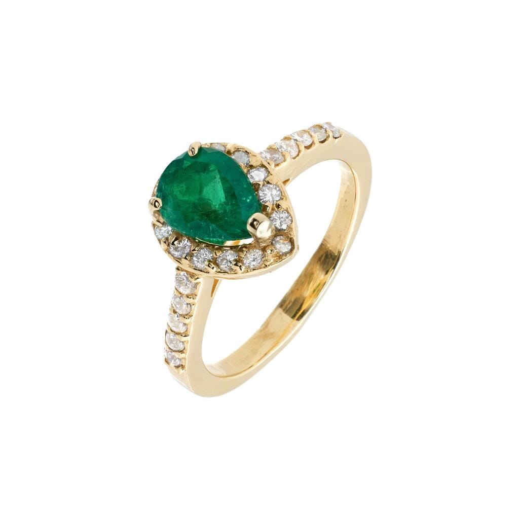 Gold, 1.05ct Emerald and Diamond Ring