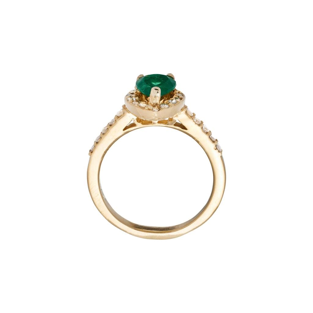 Gold, 1.05ct Emerald and Diamond Ring