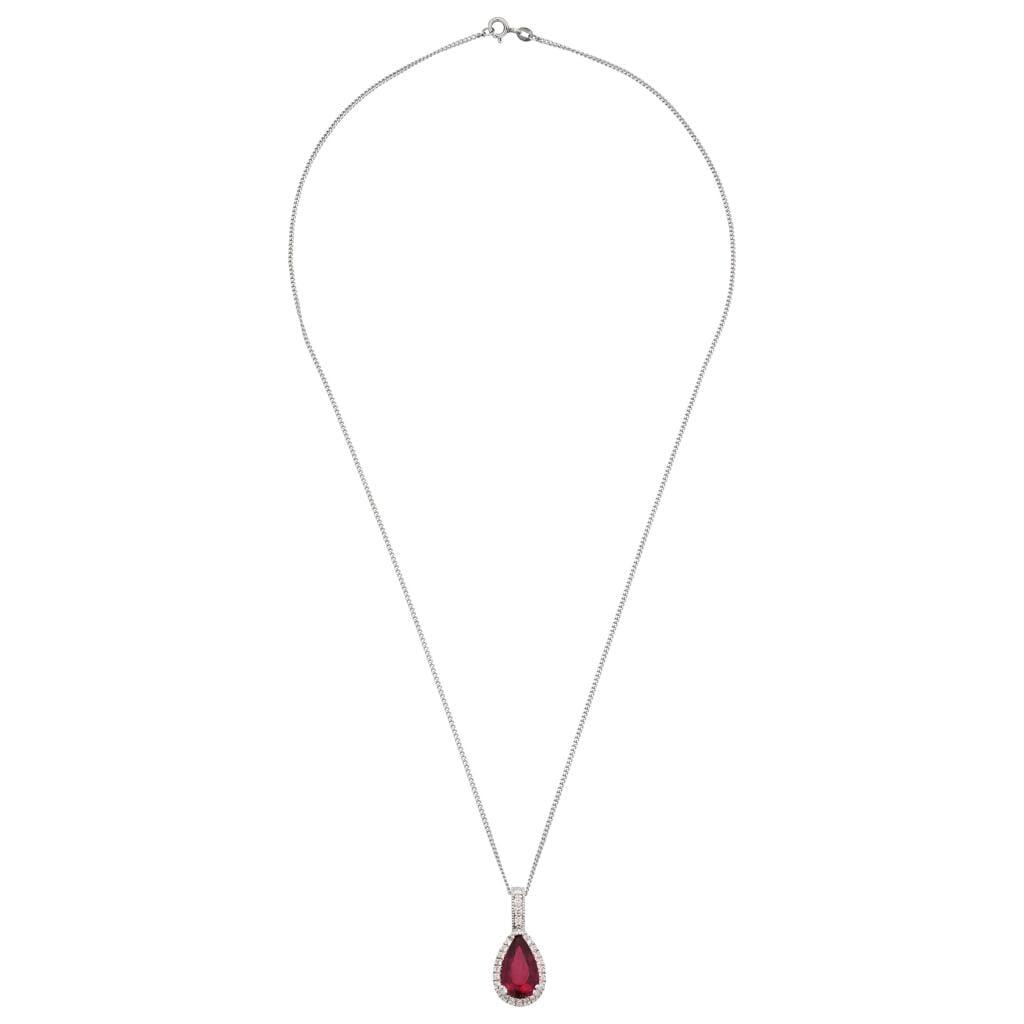 White Gold, 5.55ct Rubellite Tourmaline and Diamond Pendant Necklace