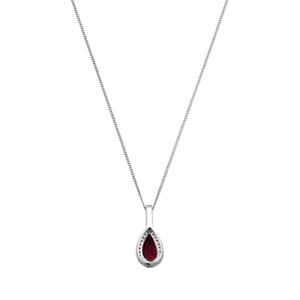 White Gold, 5.55ct Rubellite Tourmaline and Diamond Pendant Necklace