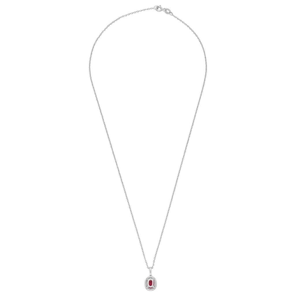 White Gold, 1.35ct Ruby and Diamond Pendant Necklace