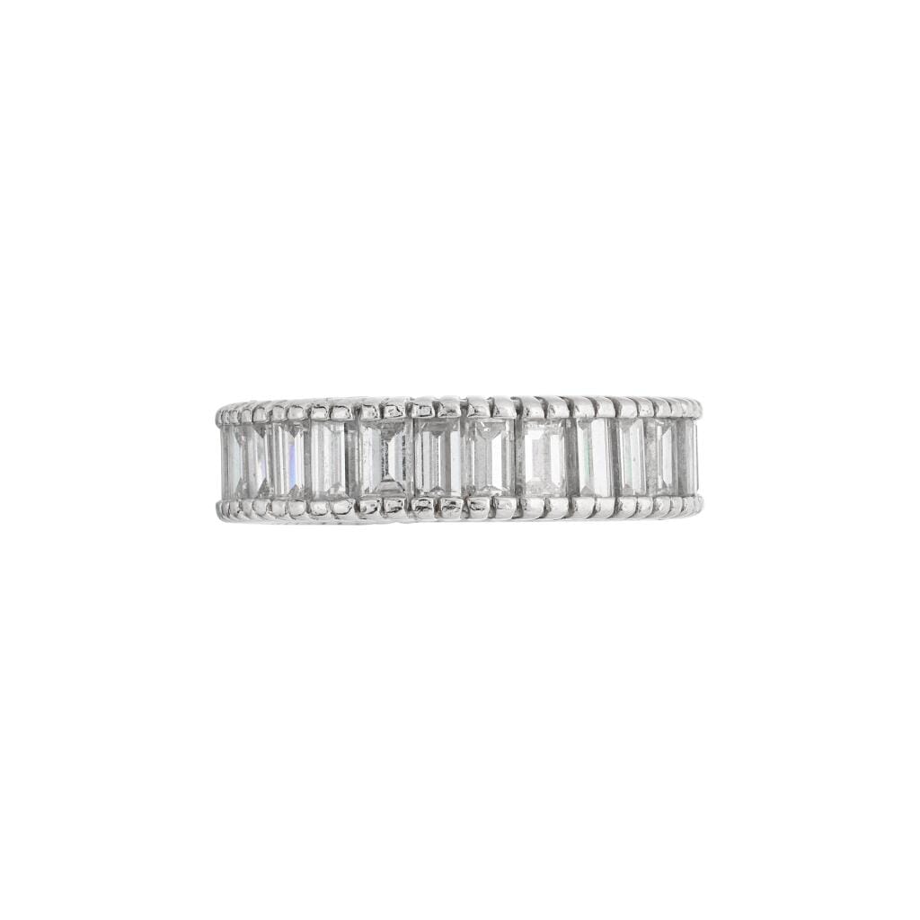 Platinum and 3.00ctw Baguette Cut Diamond Eternity Band Ring