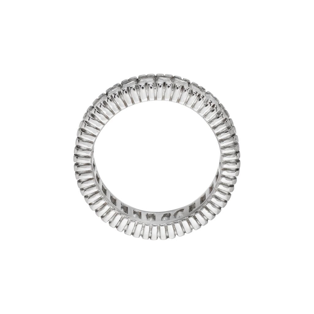 Platinum and 3.00ctw Baguette Cut Diamond Eternity Band Ring