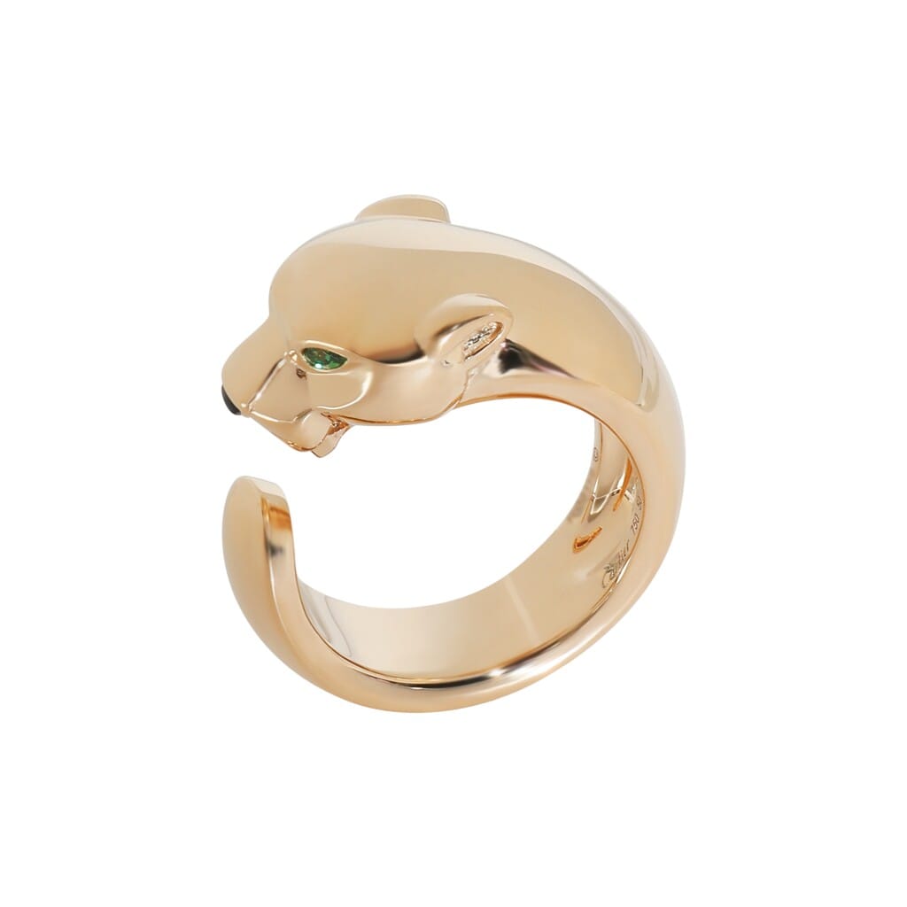Gold, Onyx and Tsavorite Garnet Panthère de Cartier Ring