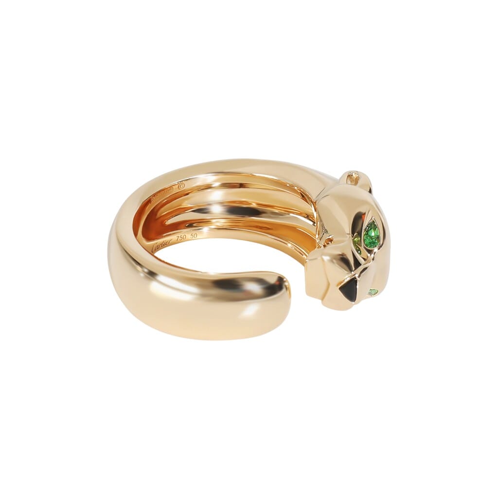 Gold, Onyx and Tsavorite Garnet Panthère de Cartier Ring