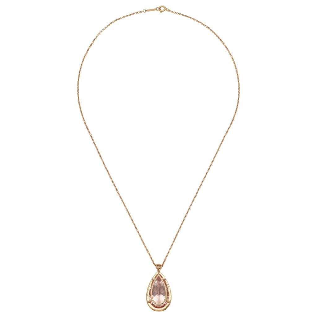 Rose Gold, 14.91ct Morganite and Diamond Soleste Pendant Necklace