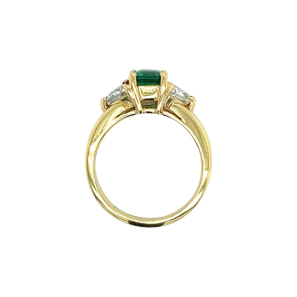 Gold, 1.30ct Zambian Emerald and Diamond Ring