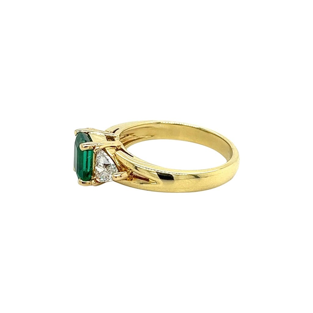 Gold, 1.30ct Zambian Emerald and Diamond Ring