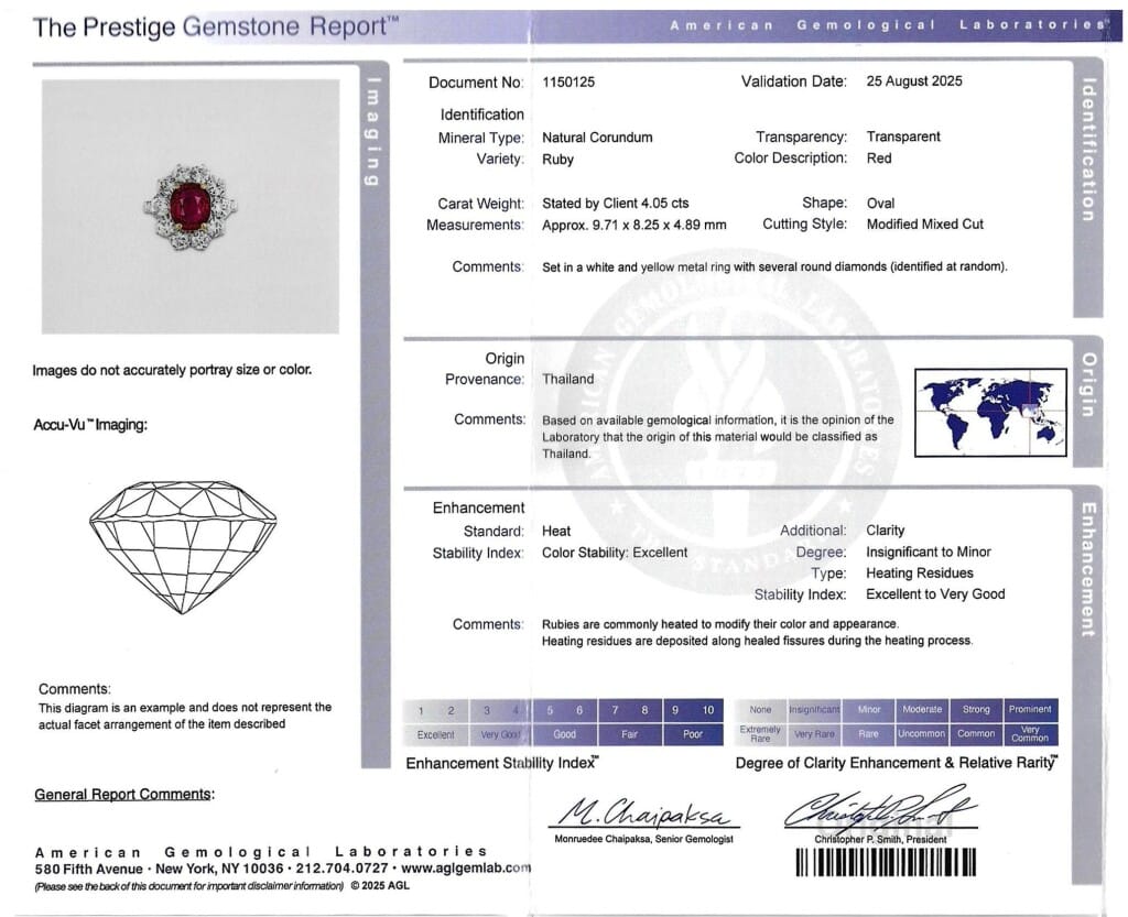 Art Deco Platinum, 4.05ct Thai Ruby and Diamond Ring