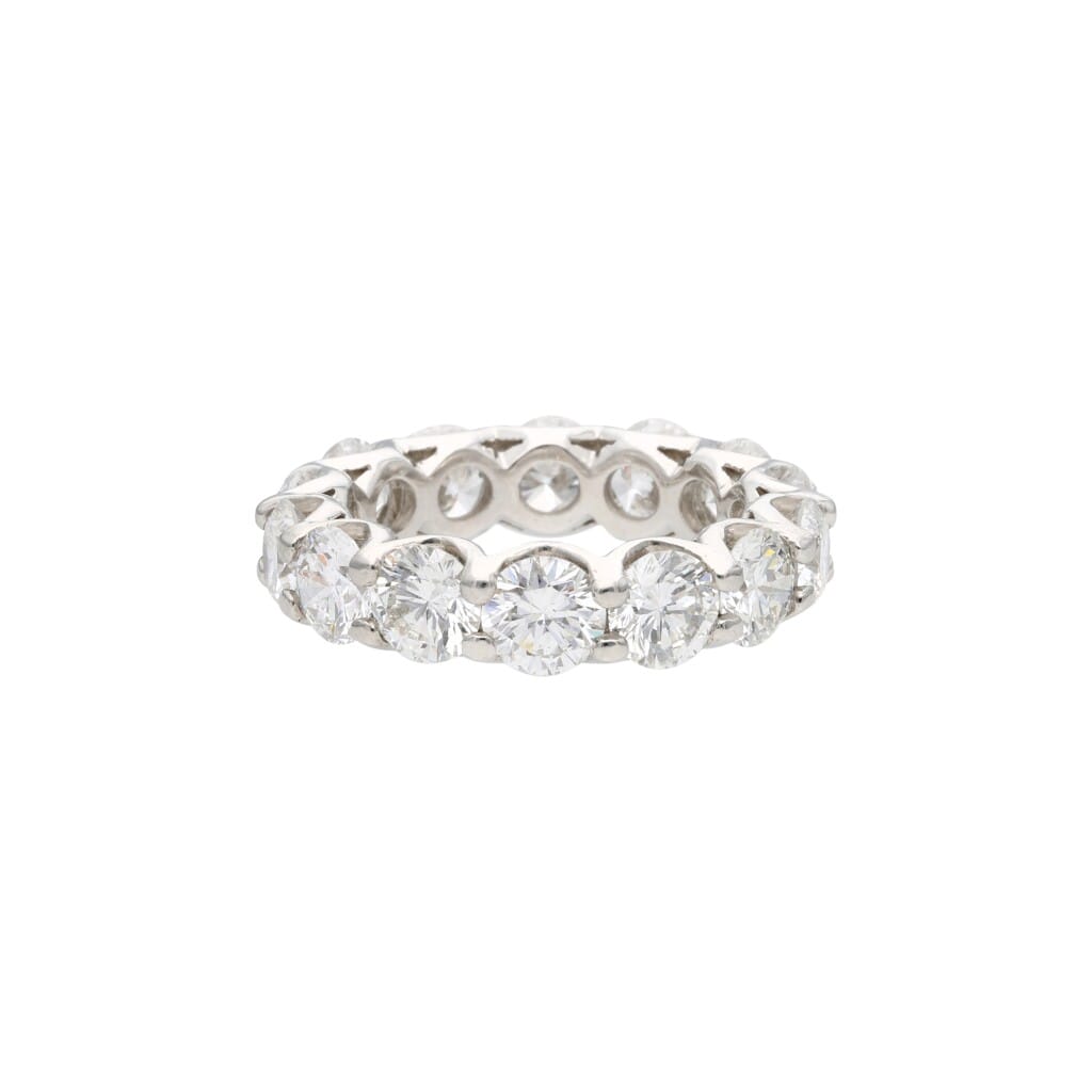 Platinum and 6.50ctw Round Brilliant Cut Diamond Eternity Ring