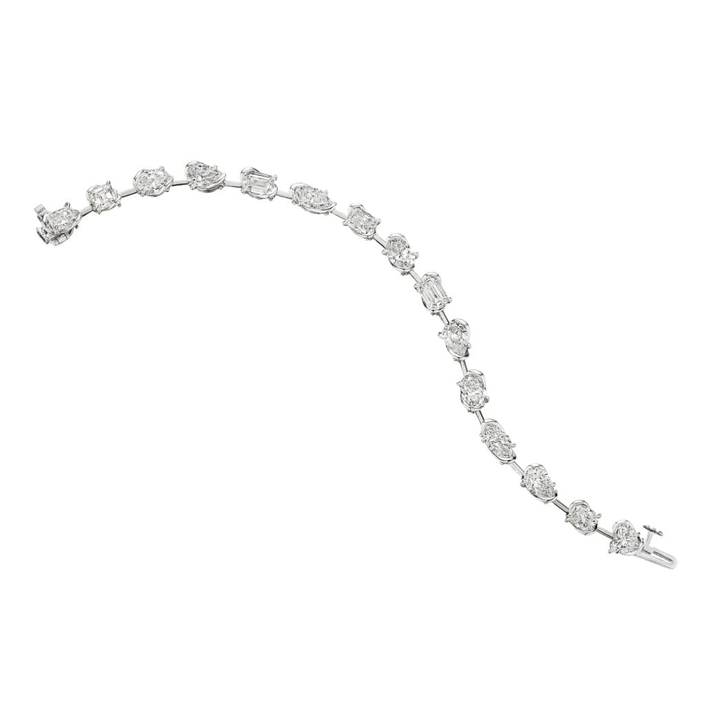 Platinum and 11.31ctw Fancy Cut Diamond Line Bracelet