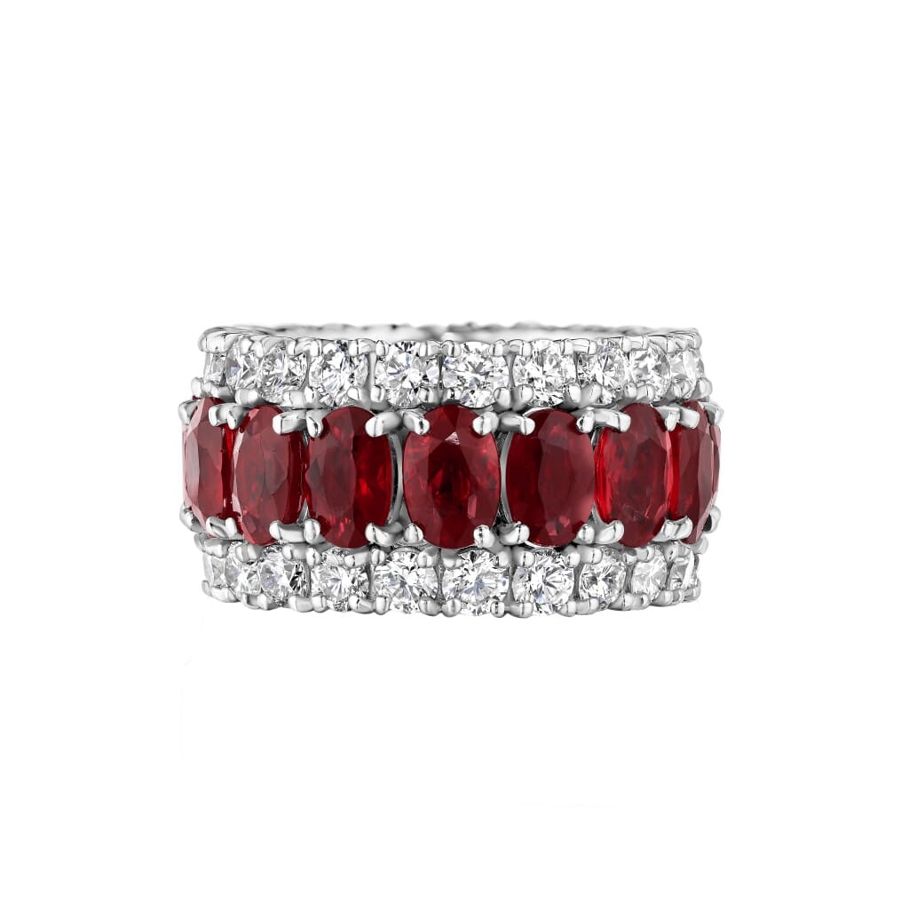 White Gold, 8.80ctw Ruby and Diamond Eternity Band Ring
