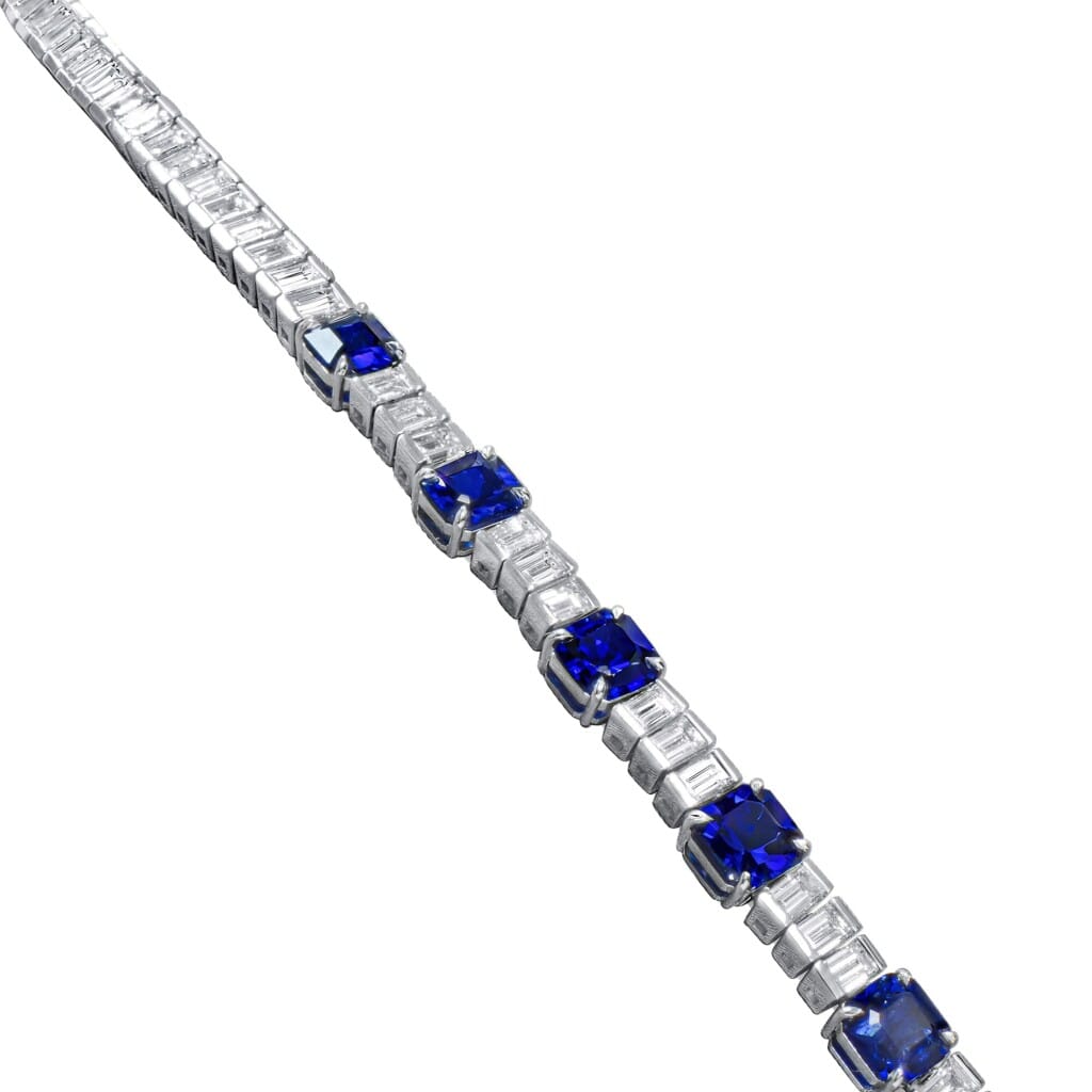 White Gold, 22.40ct Sapphire and 39.00ct Diamond Necklace