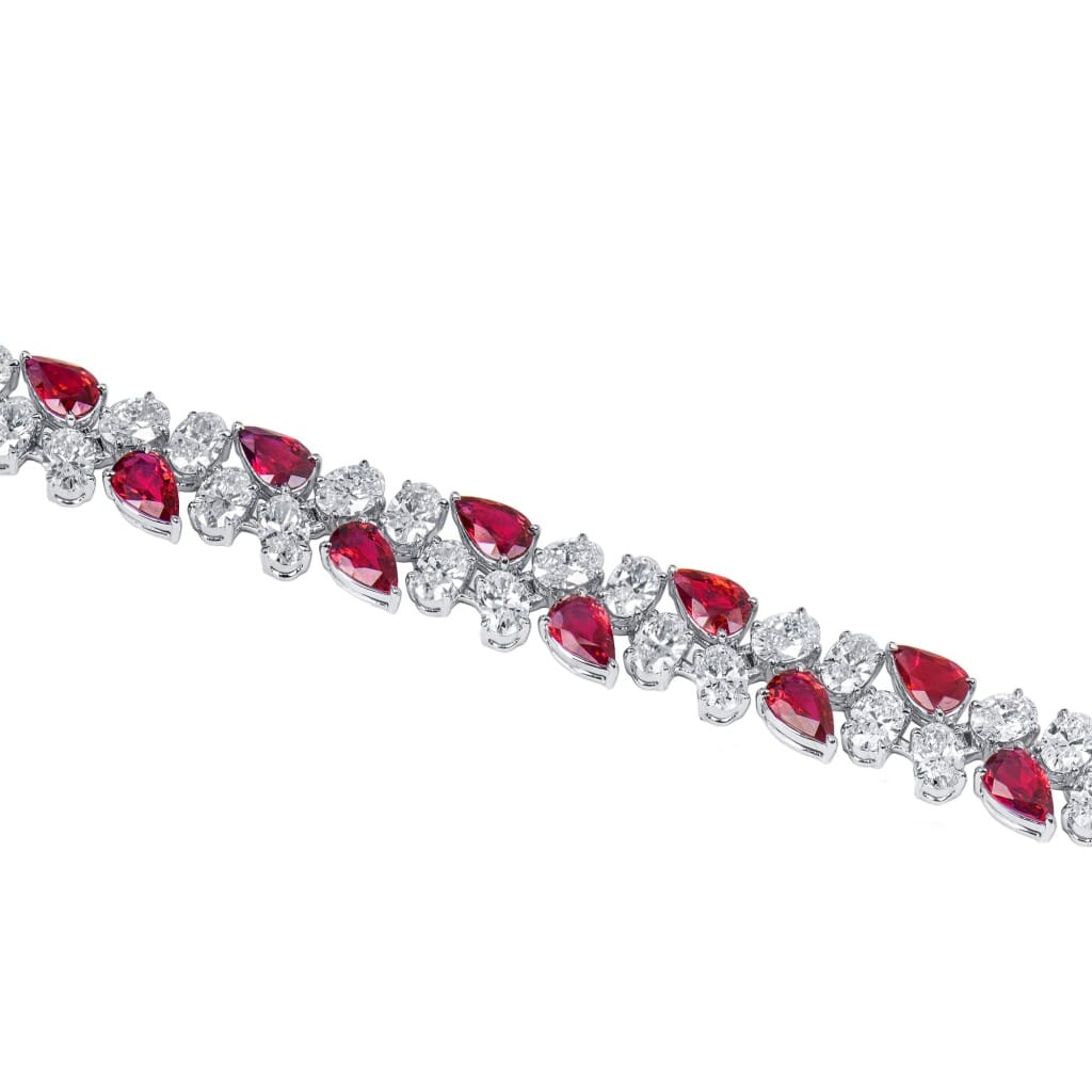 White Gold, Ruby and Diamond Bracelet