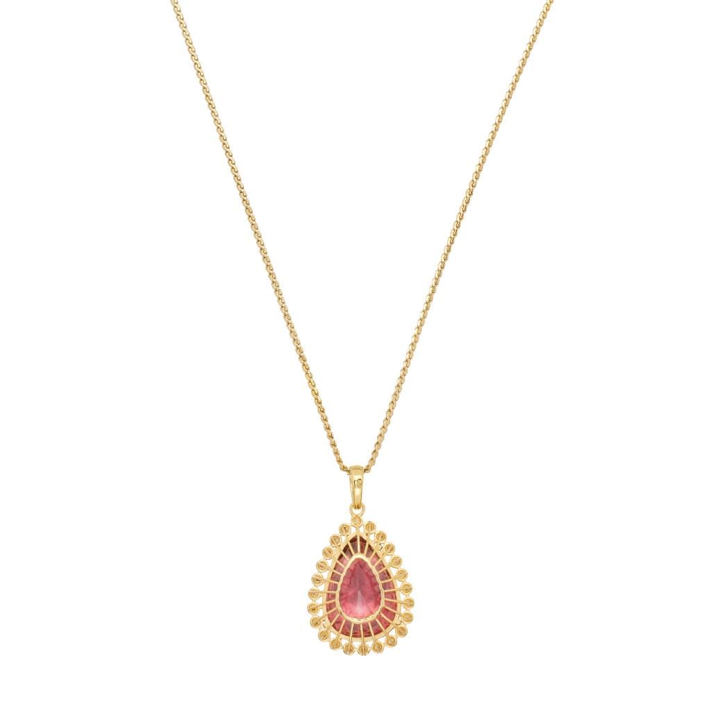 Gold, 16.25ct Tourmaline and Diamond Pendant Necklace