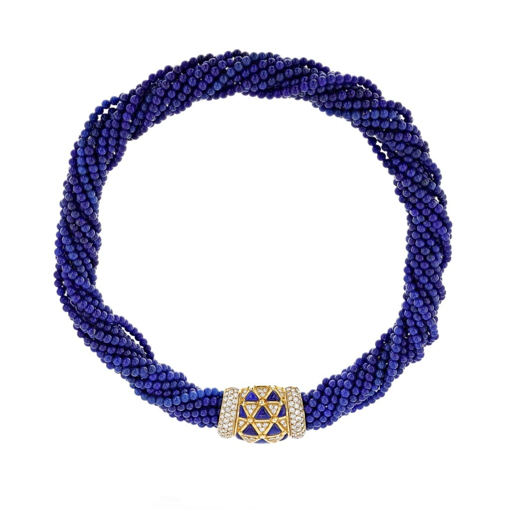 Gold, Lapis Lazuli and Diamond Maryline Necklace