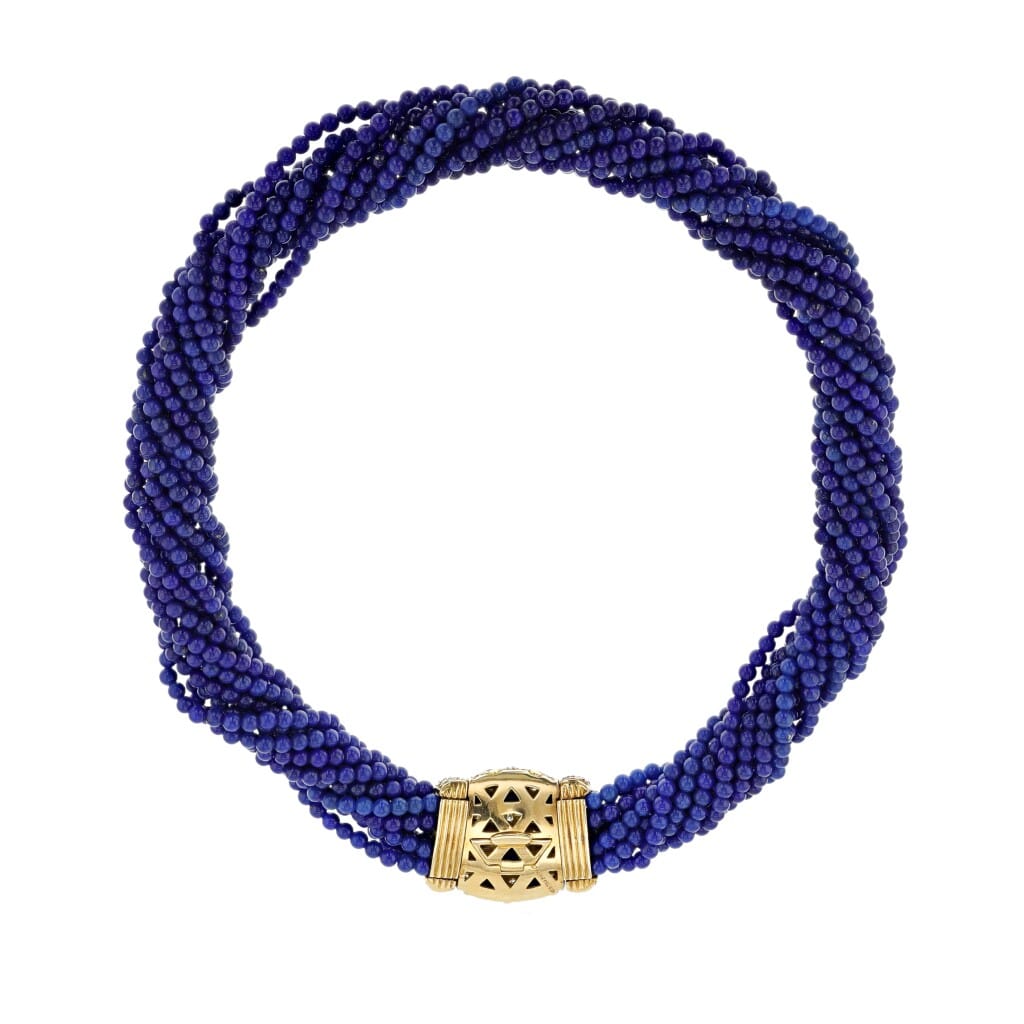 Gold, Lapis Lazuli and Diamond Maryline Necklace