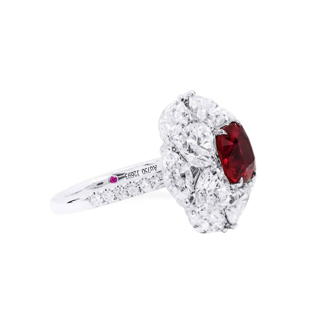 White Gold, 2.62ct Mozambique Ruby and Diamond Ring