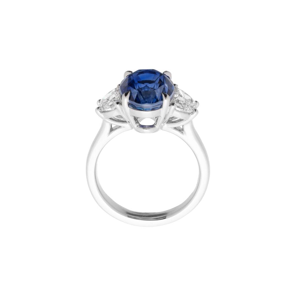 Platinum, 6.05ct Ceylon Sapphire and Diamond Ring