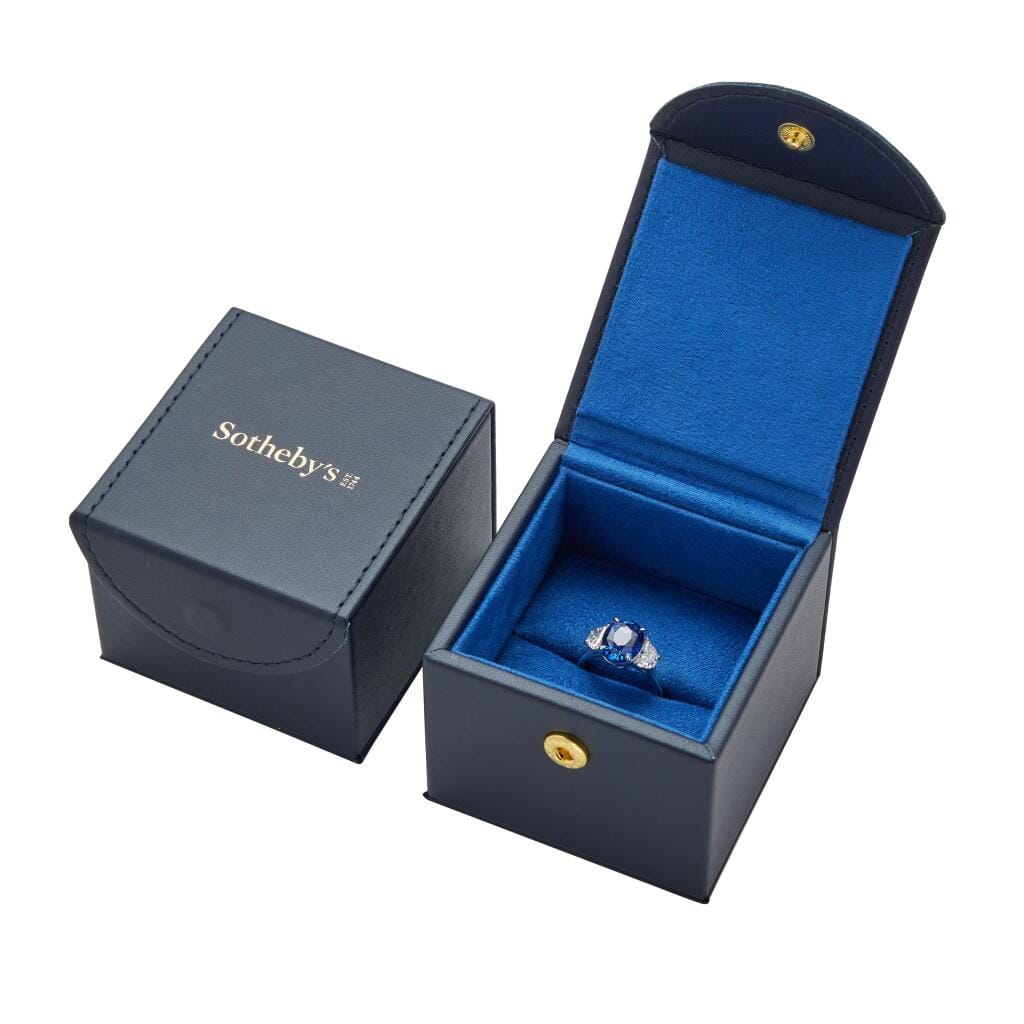 Platinum, 6.05ct Ceylon Sapphire and Diamond Ring