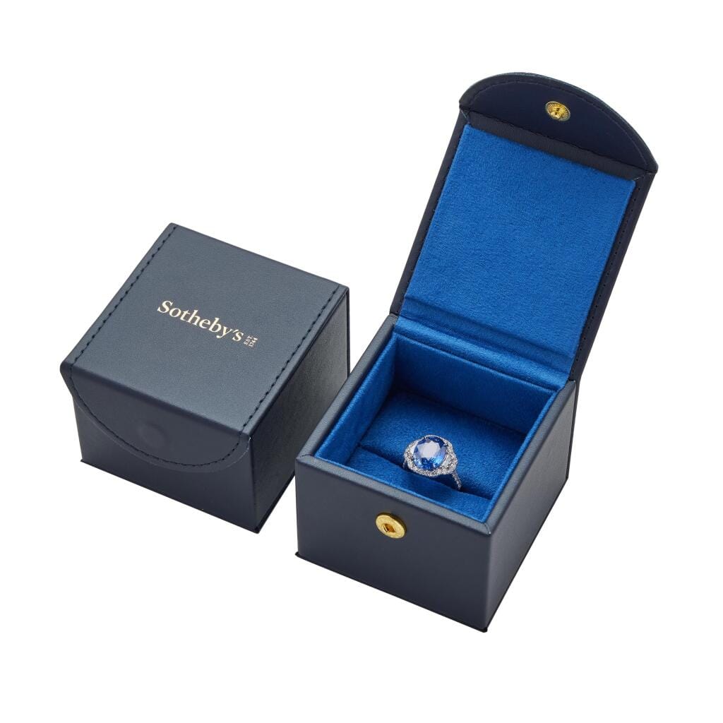 White Gold, 5.86ct Ceylon Sapphire and Diamond Ring