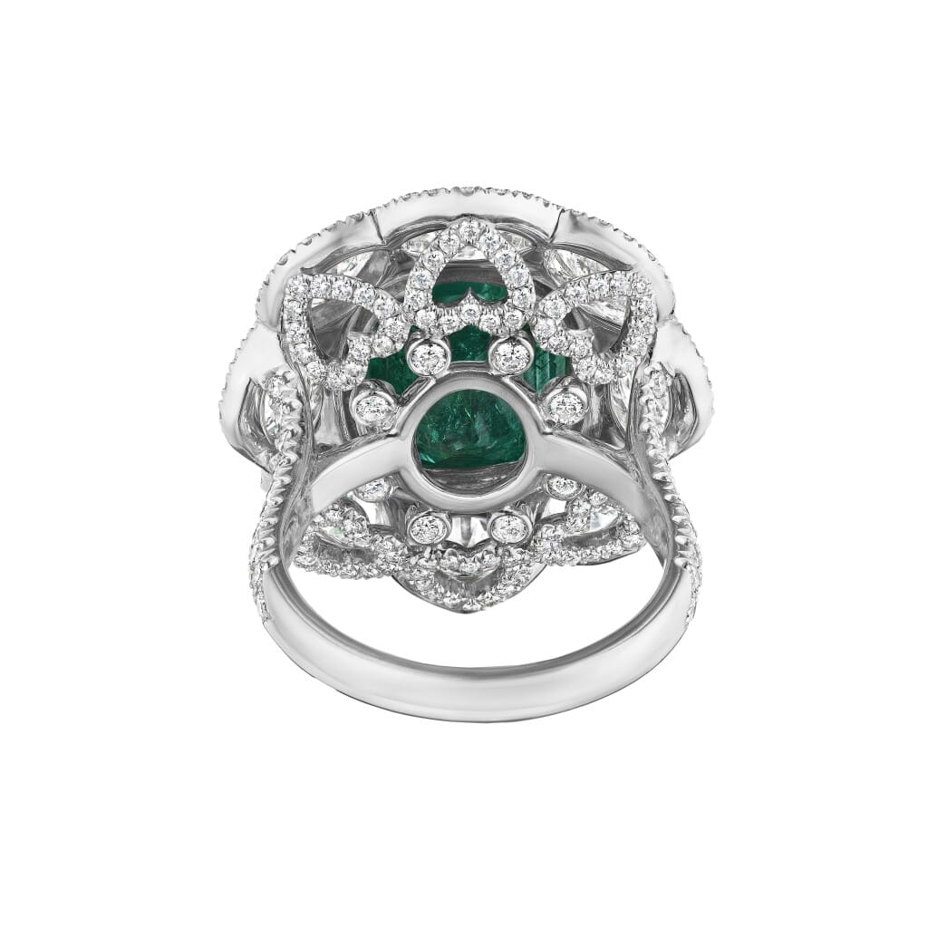 Platinum, 6.16ct Colombian Emerald and Diamond Ring