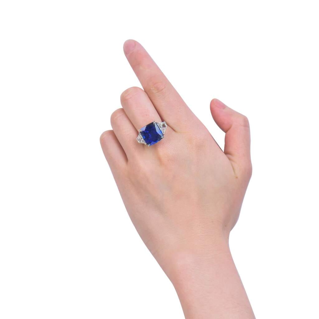 White Gold, 18.71ct Ceylon Sapphire and Diamond Ring