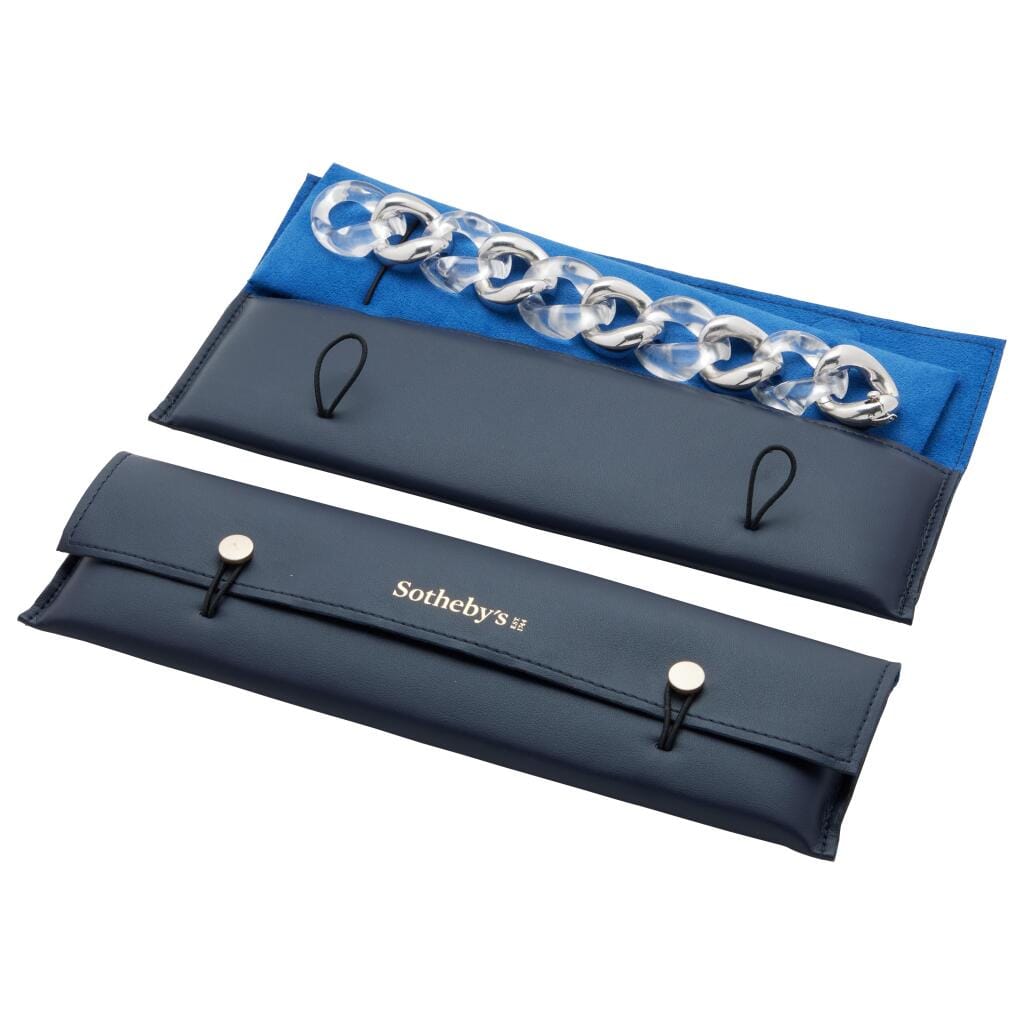 White Gold and Rock Crystal Quartz Classic Large Link Bracelet