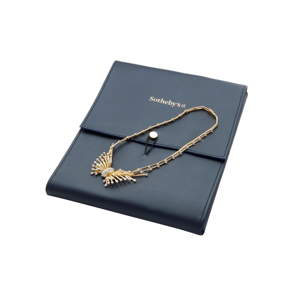 Gold, Platinum and Diamond Butterfly Necklace