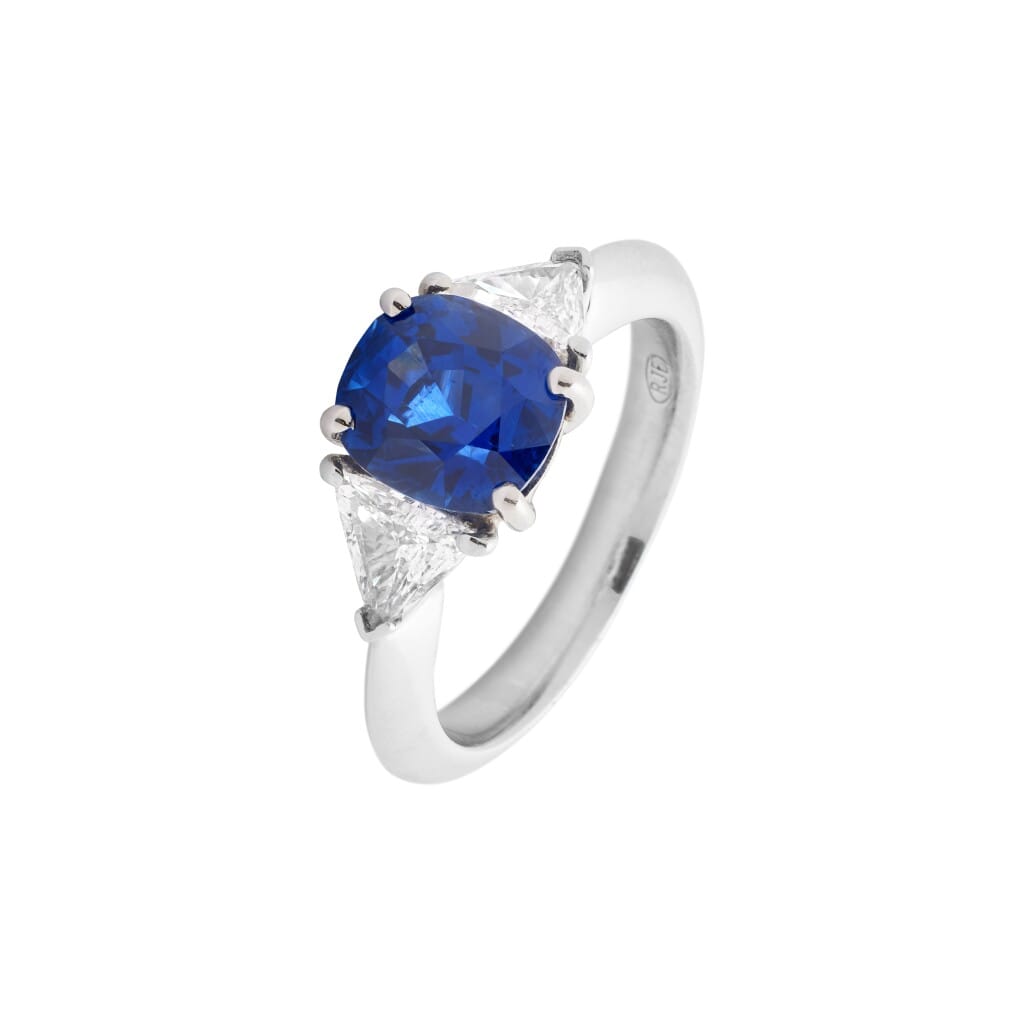 Platinum, 3.25ct Ceylon Sapphire and Diamond Ring