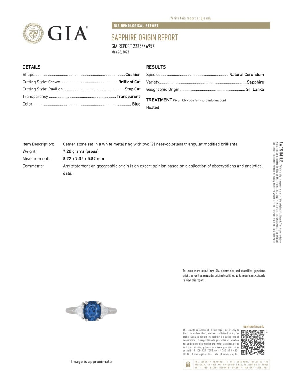 Platinum, 3.25ct Ceylon Sapphire and Diamond Ring