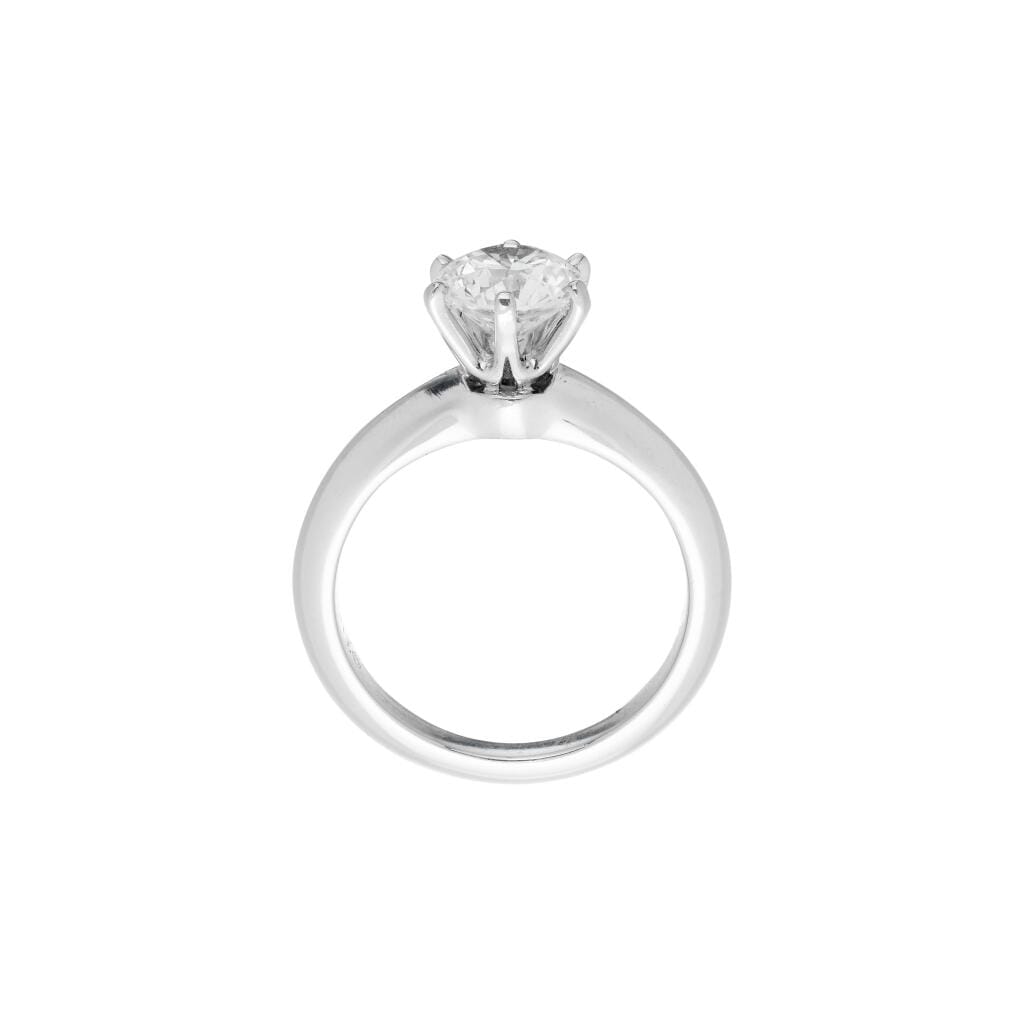Platinum and 1.04ct Round Brilliant Cut Diamond Engagement Ring