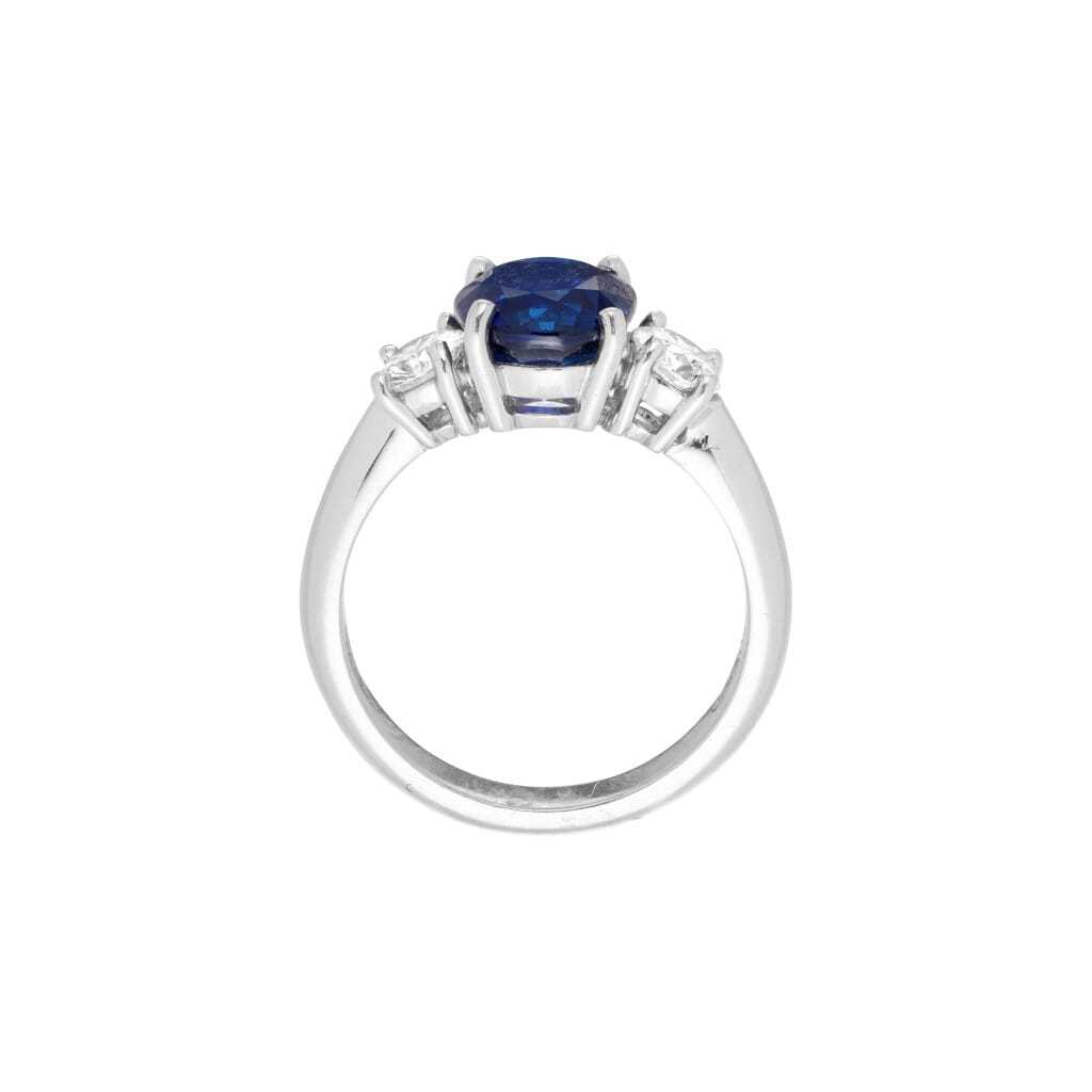 Platinum, 2.55ct Ceylon Sapphire and Diamond Ring