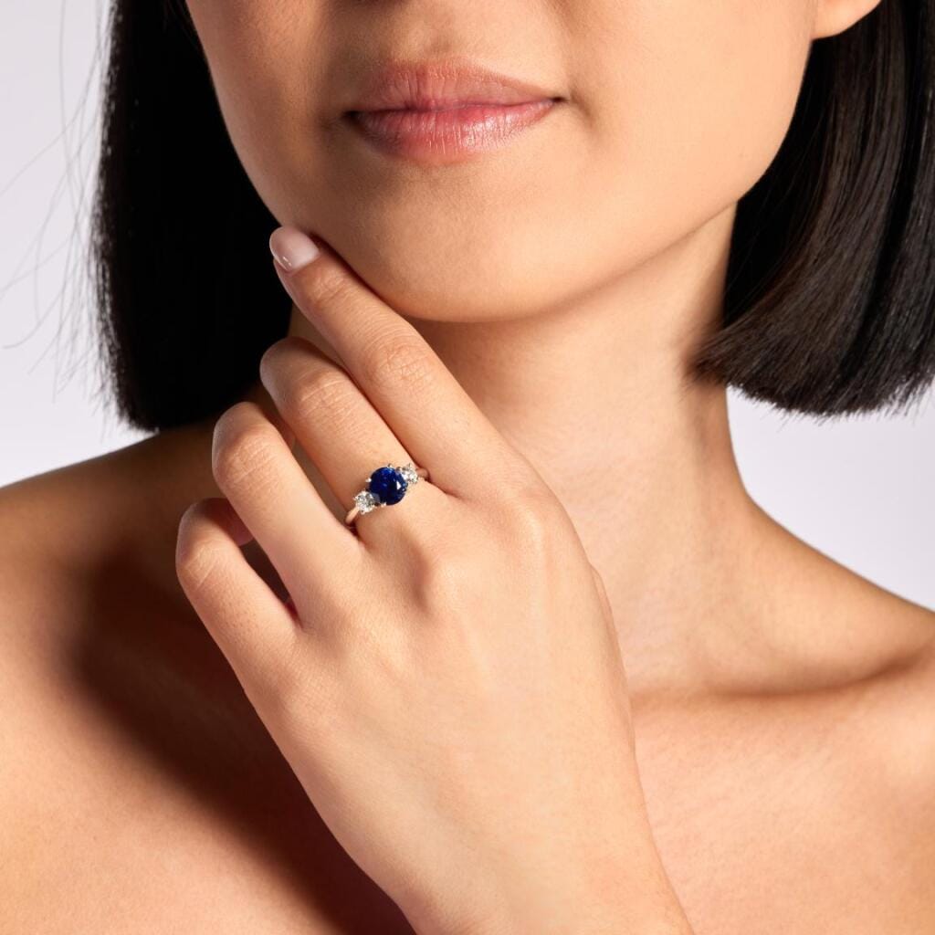 Platinum, 2.55ct Ceylon Sapphire and Diamond Ring