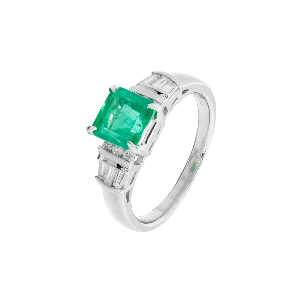 Platinum, 1.62ct Colombian Emerald and Diamond Ring