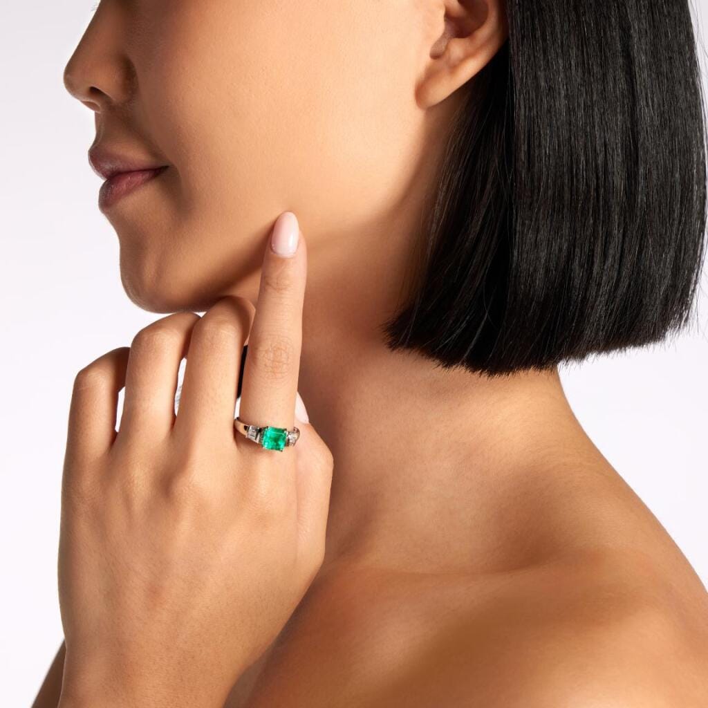 Platinum, 1.62ct Colombian Emerald and Diamond Ring