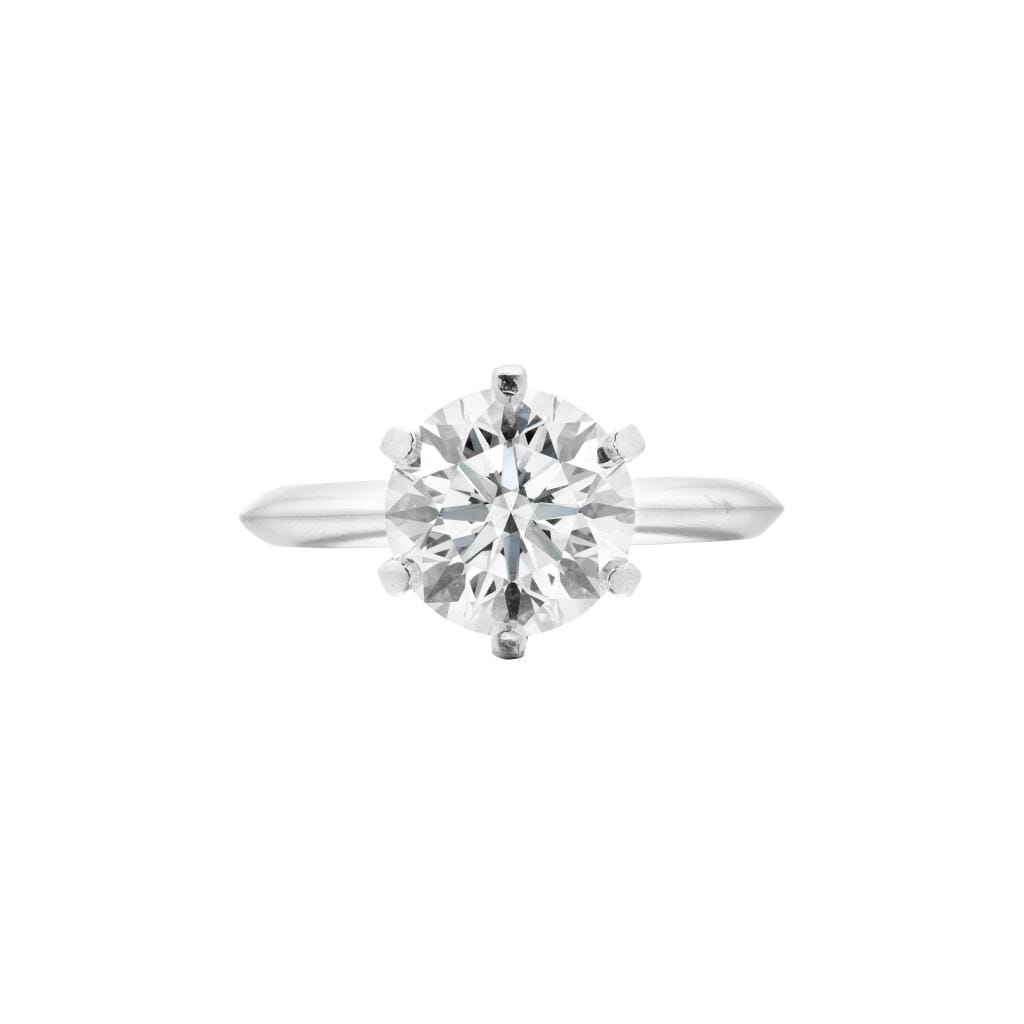 Platinum and 3.03ct Round Brilliant Cut Diamond Engagement Ring