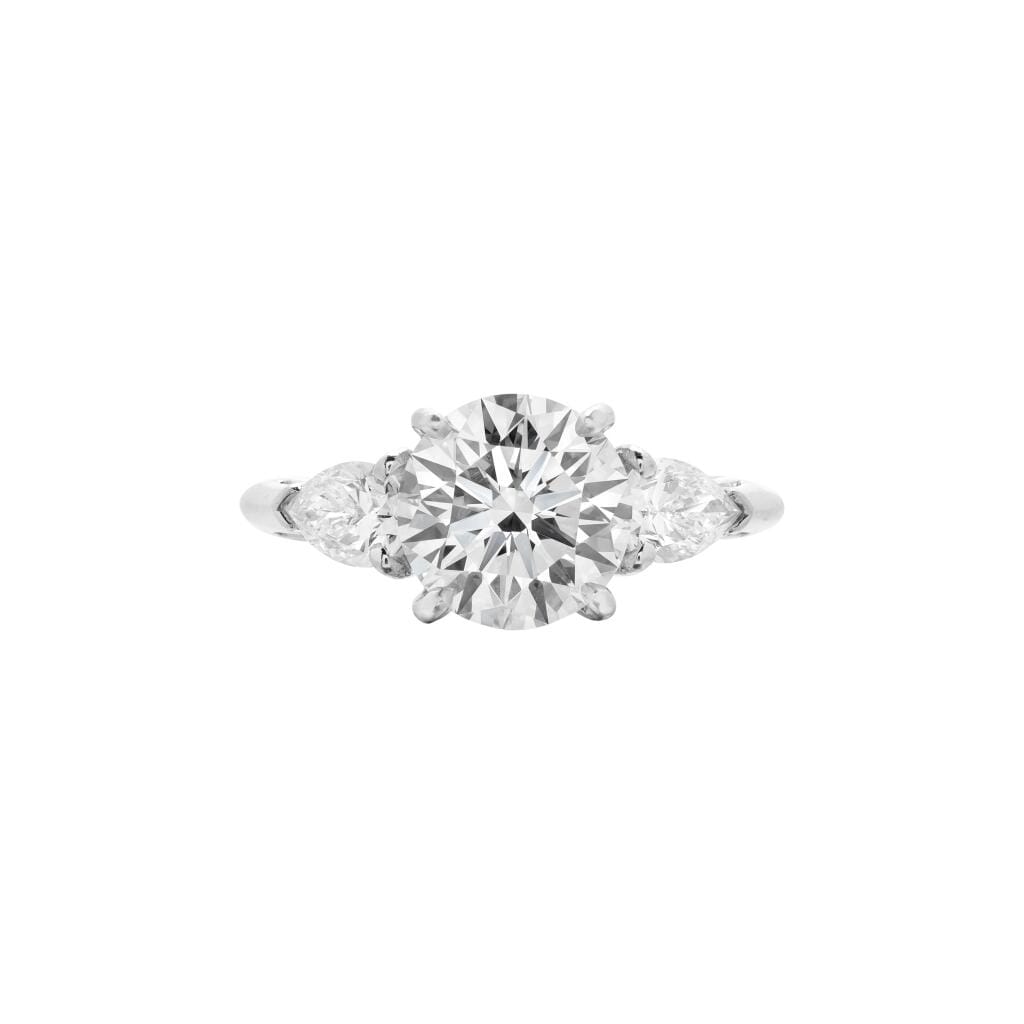 Platinum, 2.33ct Round Brilliant Cut Diamond and Diamond Engagement Ring