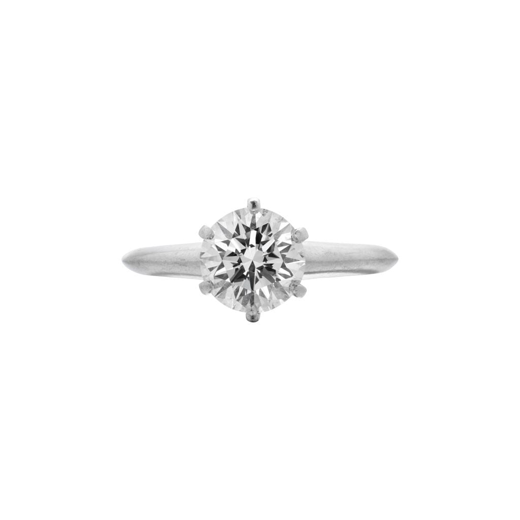 Platinum and 1.25ct Round Brilliant Cut Diamond Engagement Ring