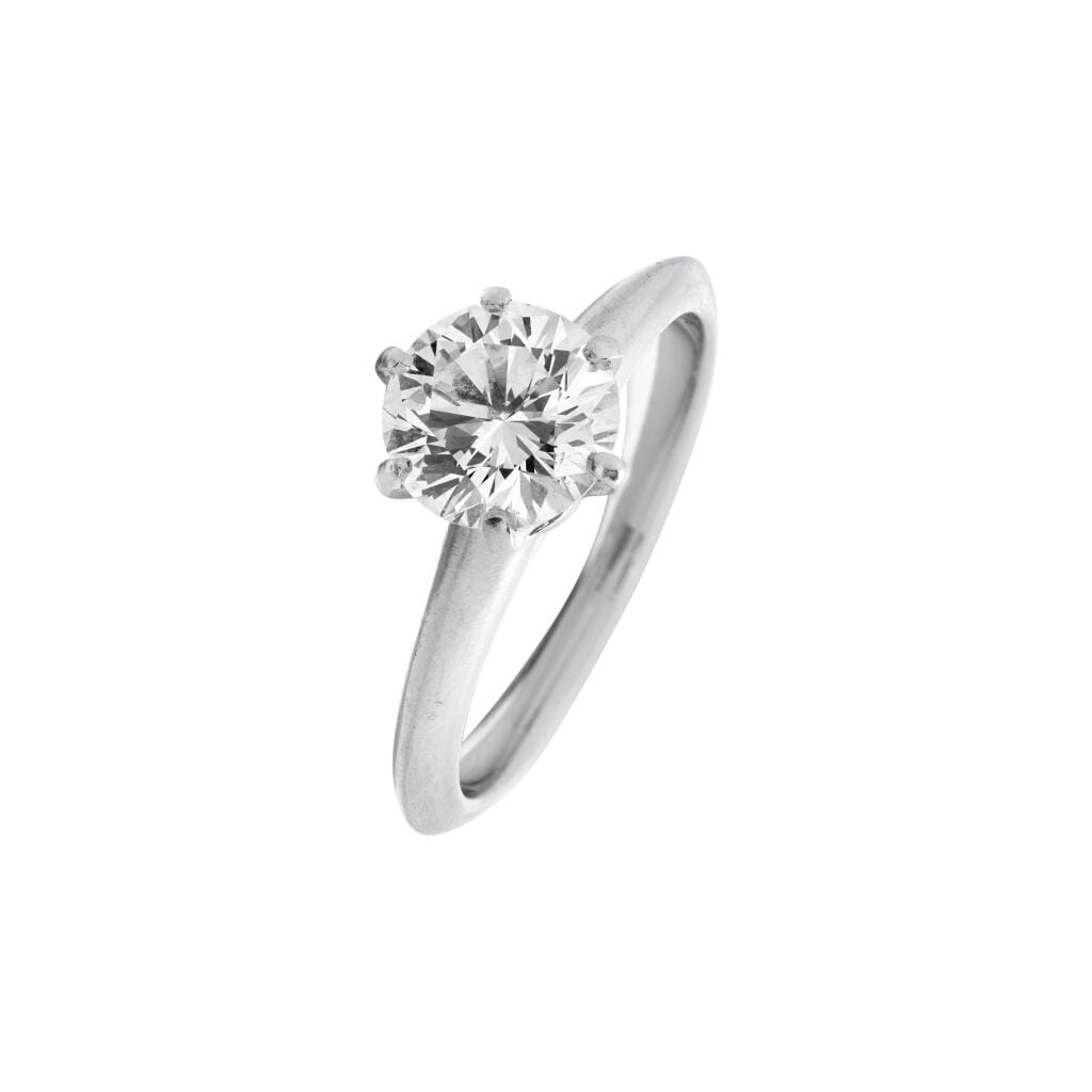 Platinum and 1.25ct Round Brilliant Cut Diamond Engagement Ring