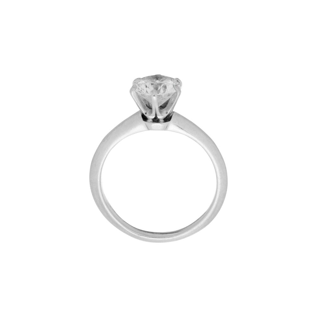 Platinum and 1.25ct Round Brilliant Cut Diamond Engagement Ring